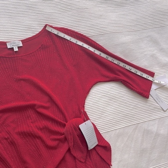 SIGNATURE by Robbie Bee Glitter Knee Wrap Dress Size Medium - Picture 9 of 10